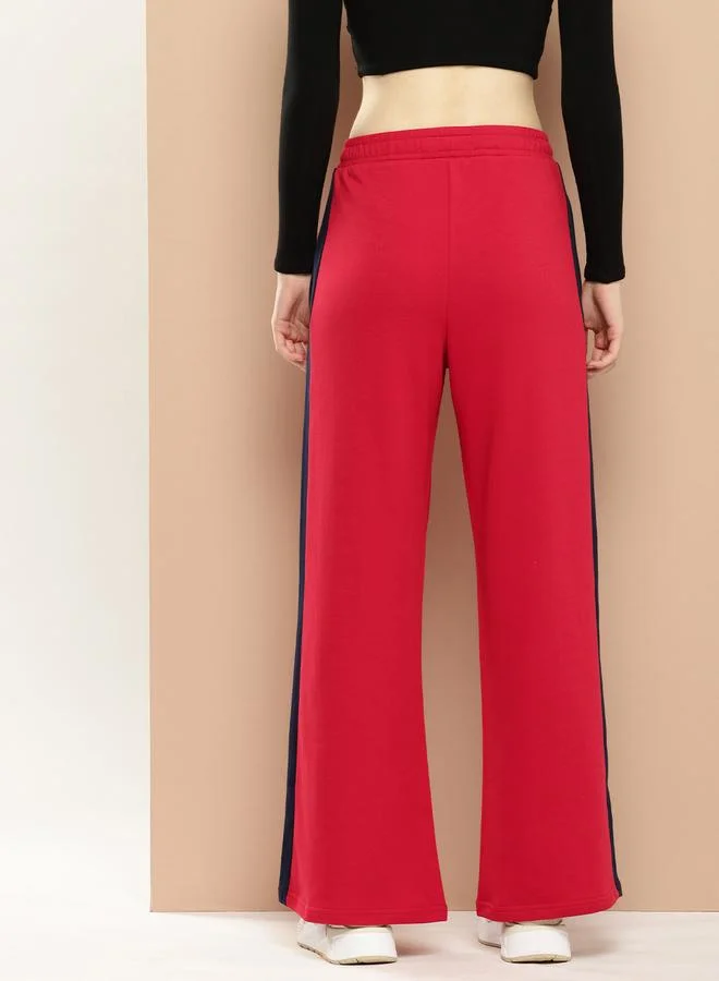Dillinger Women Red Wide Leg Soft Drapey Cotton Pant